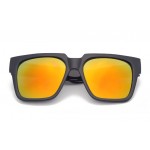 Black Oversized Yellow Mirror Rectangular Polarized Mirror Lens Sunglasses 
